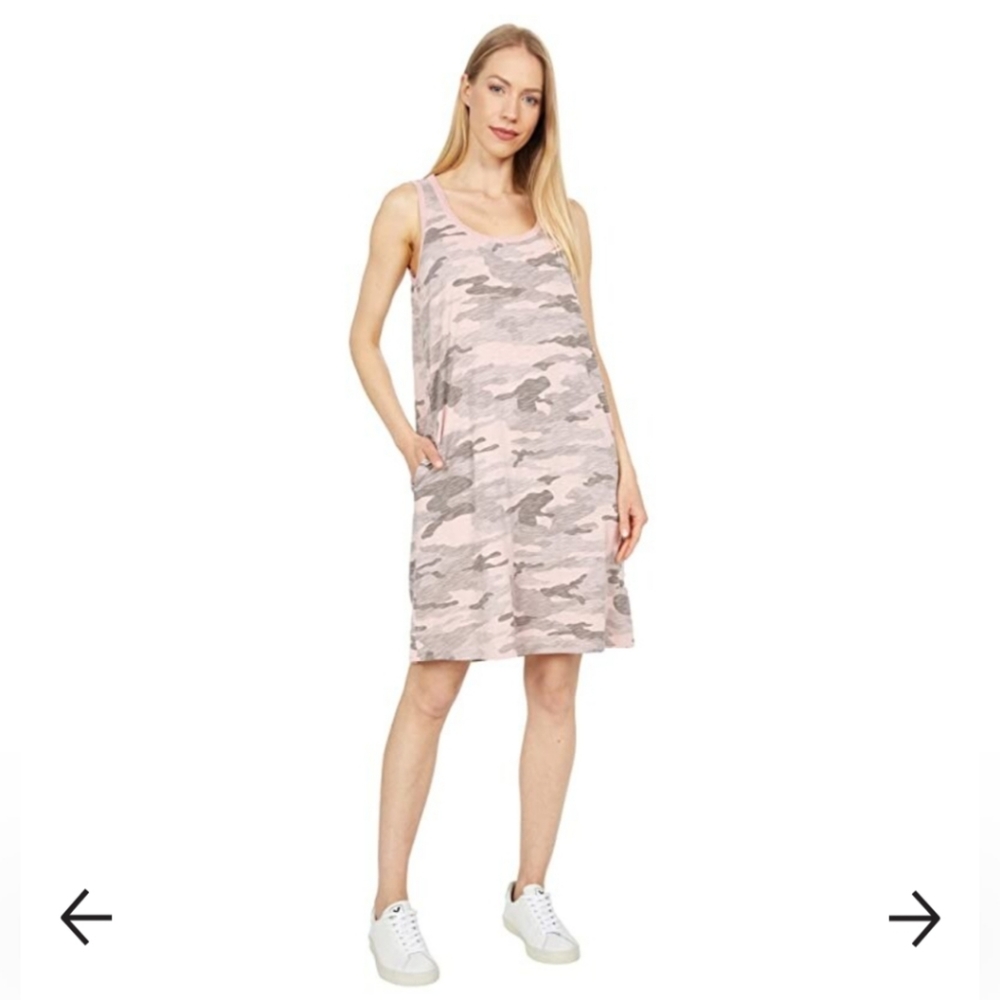 Dylan by True Grit Camo Chic Slub Knit Simple Tank Dress
